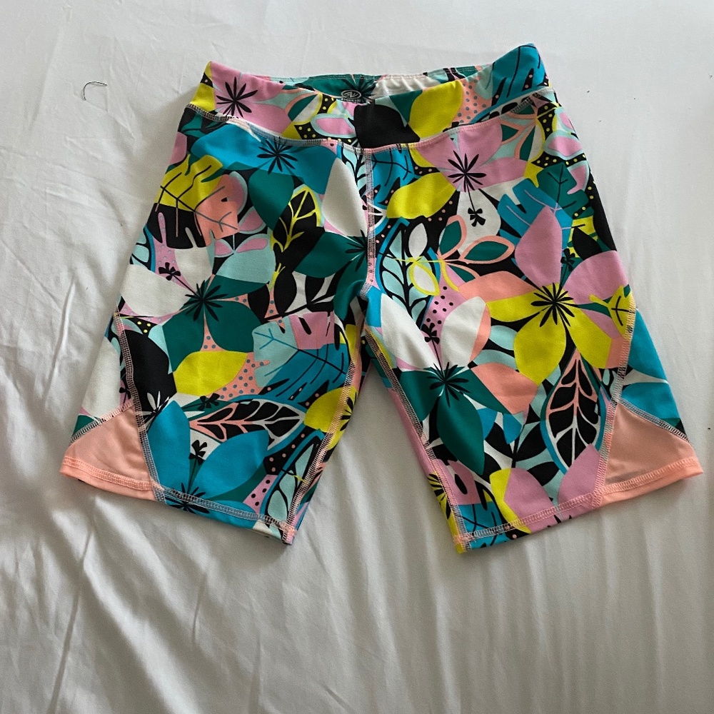Girls Athletic Works Colorful Flower Shorts NWOT